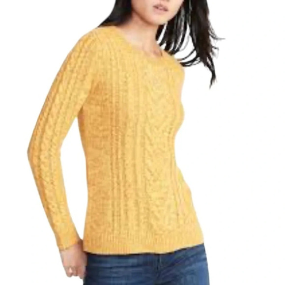 OLD NAVY Classic Cable Knit Pullover Sweater Sand Dune Tan Cotton Blend Crew S - Picture 1 of 12